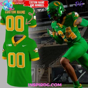 Oregon Ducks Big 10 Green Football Jersey