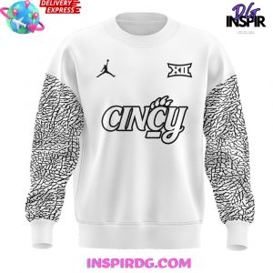Cincinnati Bearcats Black Cat Alternate Uniform White Sweatshirt