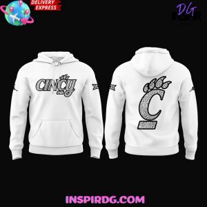 Cincinnati Bearcats Basketball Ice White Cincy 2025 Hoodie