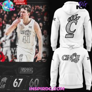 Cincinnati Bearcats Basketball Ice White Cincy 2025 Hoodie
