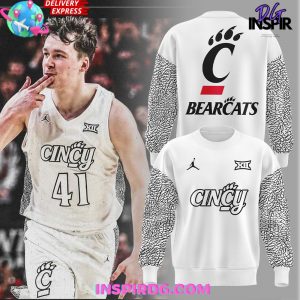 Cincinnati Bearcats Black Cat Alternate Uniform White Sweatshirt