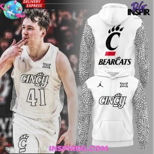 Cincinnati Bearcats Black Cat Alternate Uniform Whrite Hoodie
