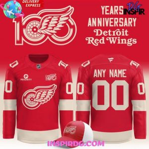 Detroit Red Wings 100 Years Of HOCKEYTOWN Red Hockey Jersey